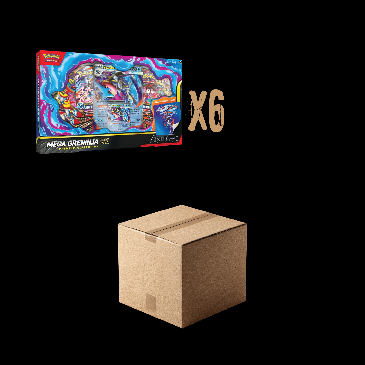 Pokemon Chaos Rising 6x Mega Greninja EX Premium Collection Sealed Case