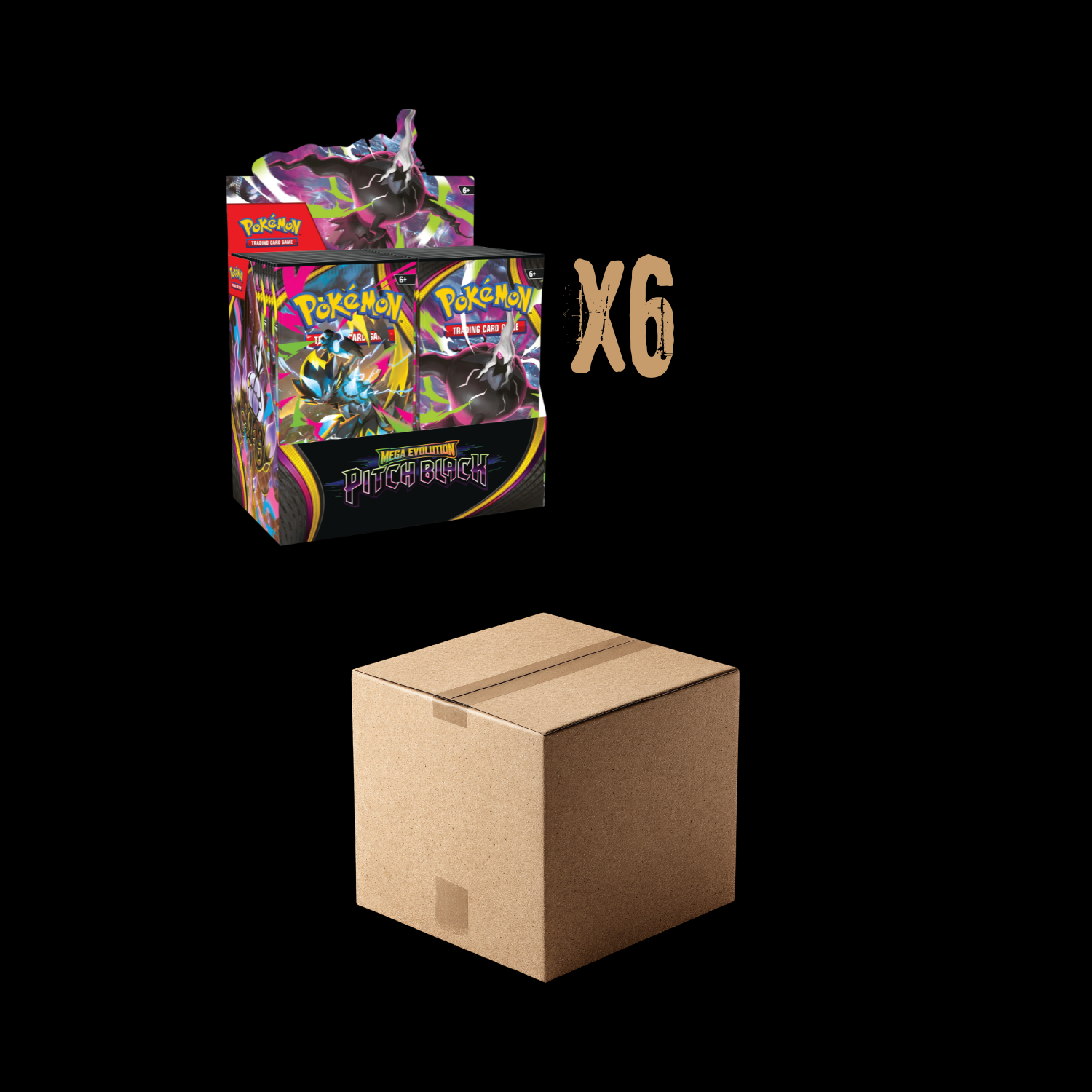 Pokemon Mega Evolution Pitch Black 6x Booster Box Sealed Case