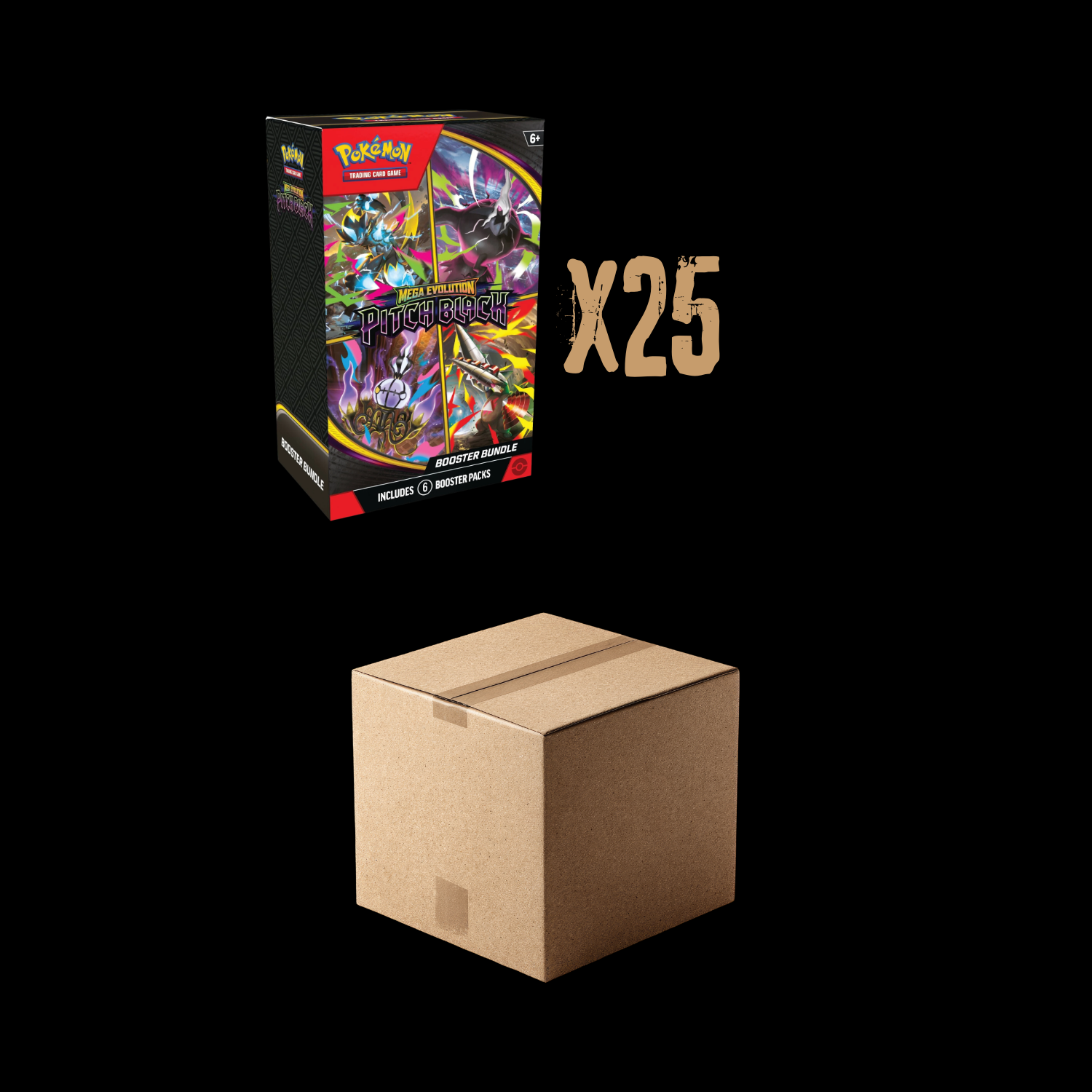 Pokemon Mega Evolution Pitch Black 25x Booster Bundle Sealed Case