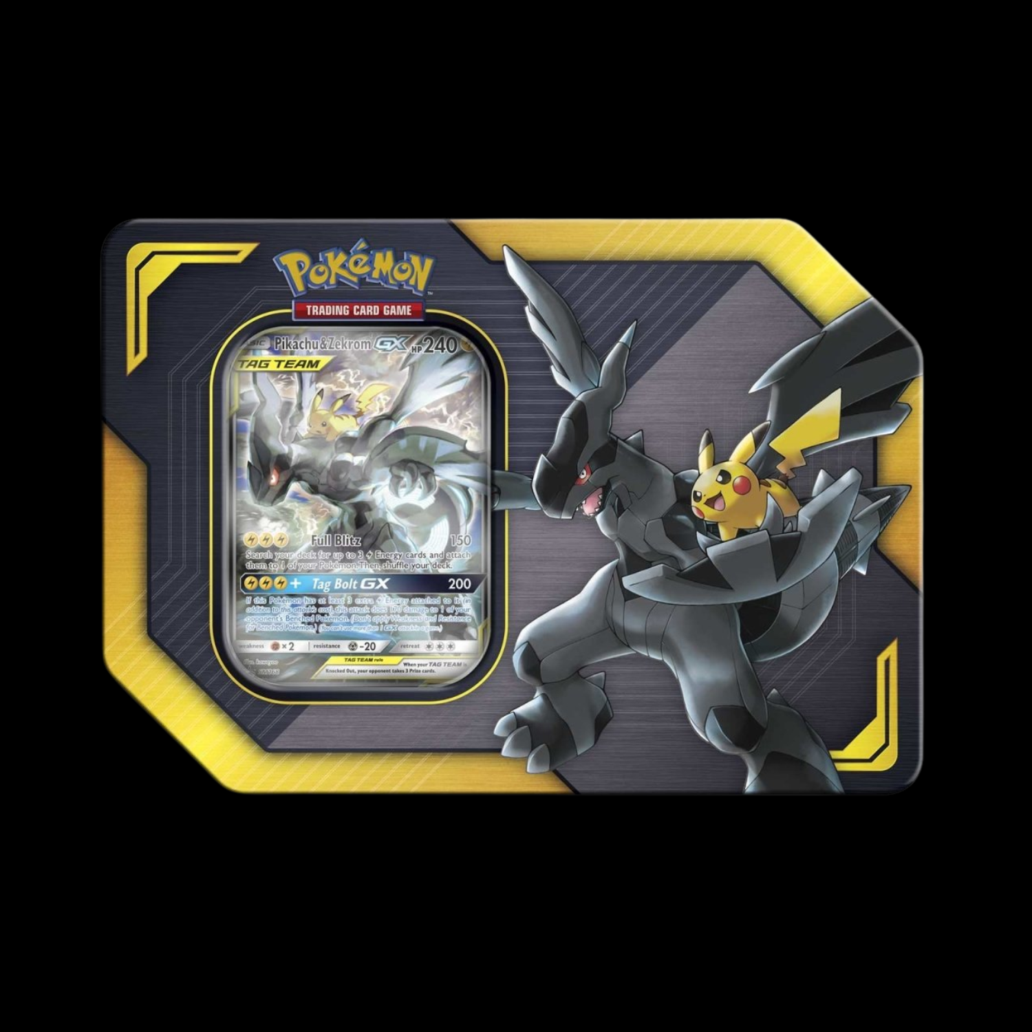 Pokemon Tag Team GX Zekrom & Pikachu Tin