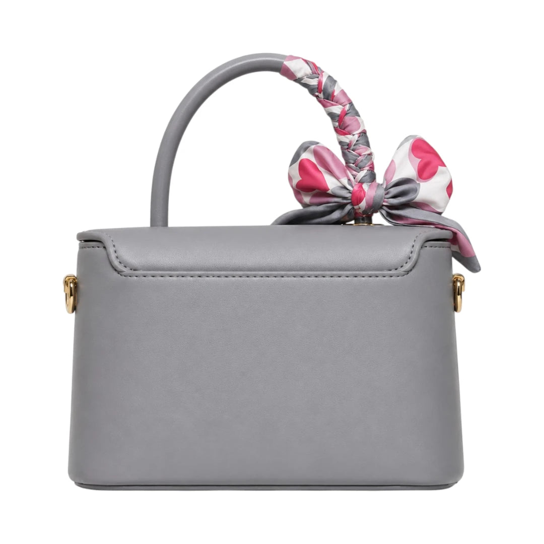 The Lady Cartel Grey Leather Tote Bag for Women