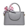 The Lady Cartel Grey Leather Tote Bag for Women