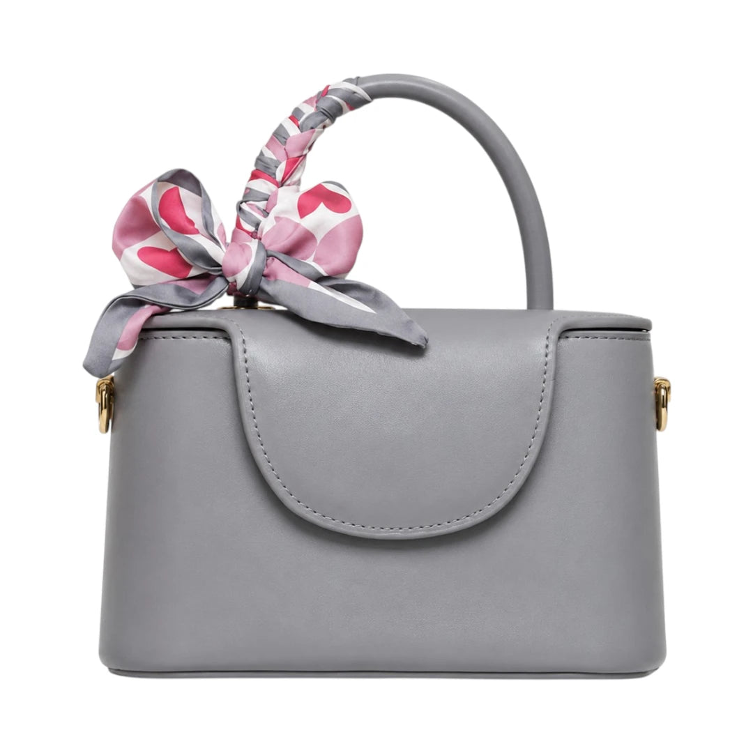 The Lady Cartel Grey Leather Tote Bag for Women