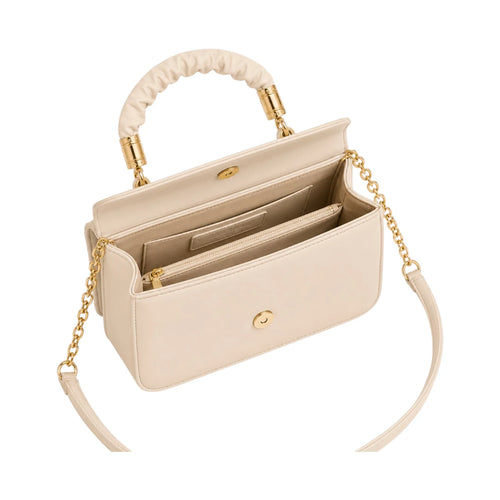 The Lady Cartel Ivory Quilted Chain Tote Bag for Women