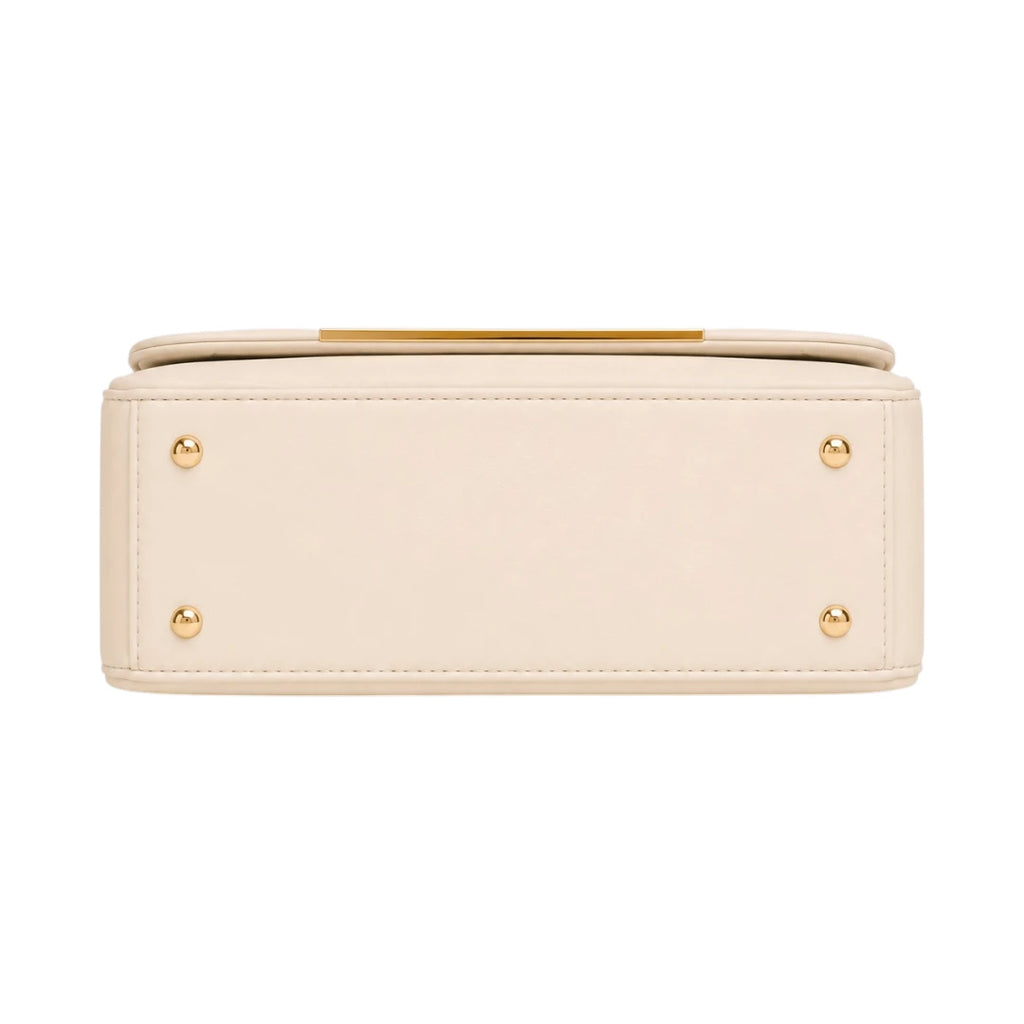 The Lady Cartel Ivory Quilted Chain Tote Bag for Women