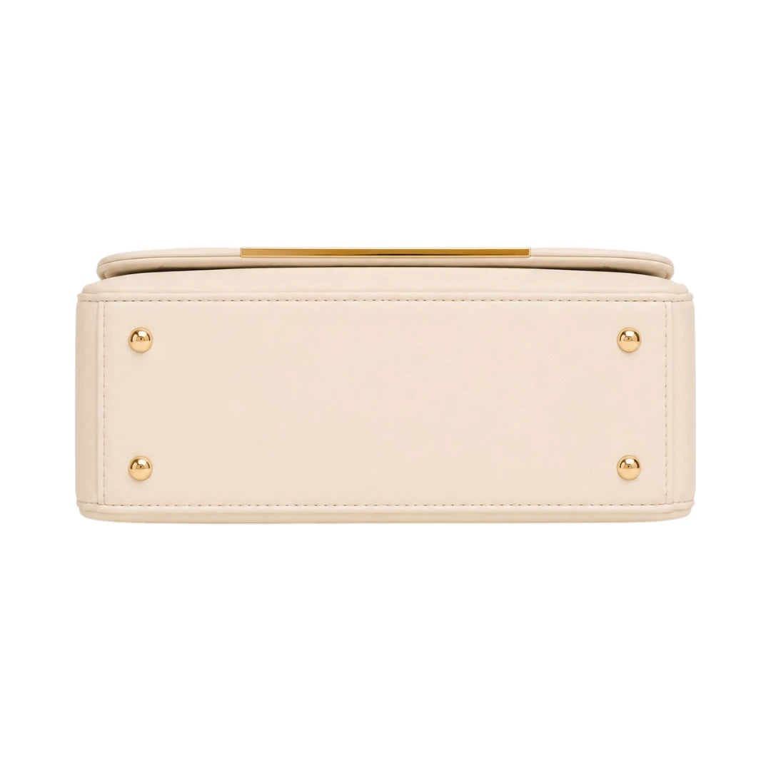 The Lady Cartel Ivory Quilted Chain Tote Bag for Women