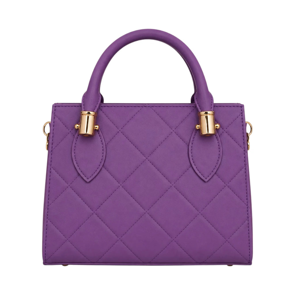 The Lady Cartel Purple Quilted Studded Tote Bag for Women