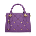 The Lady Cartel Purple Quilted Studded Tote Bag for Women