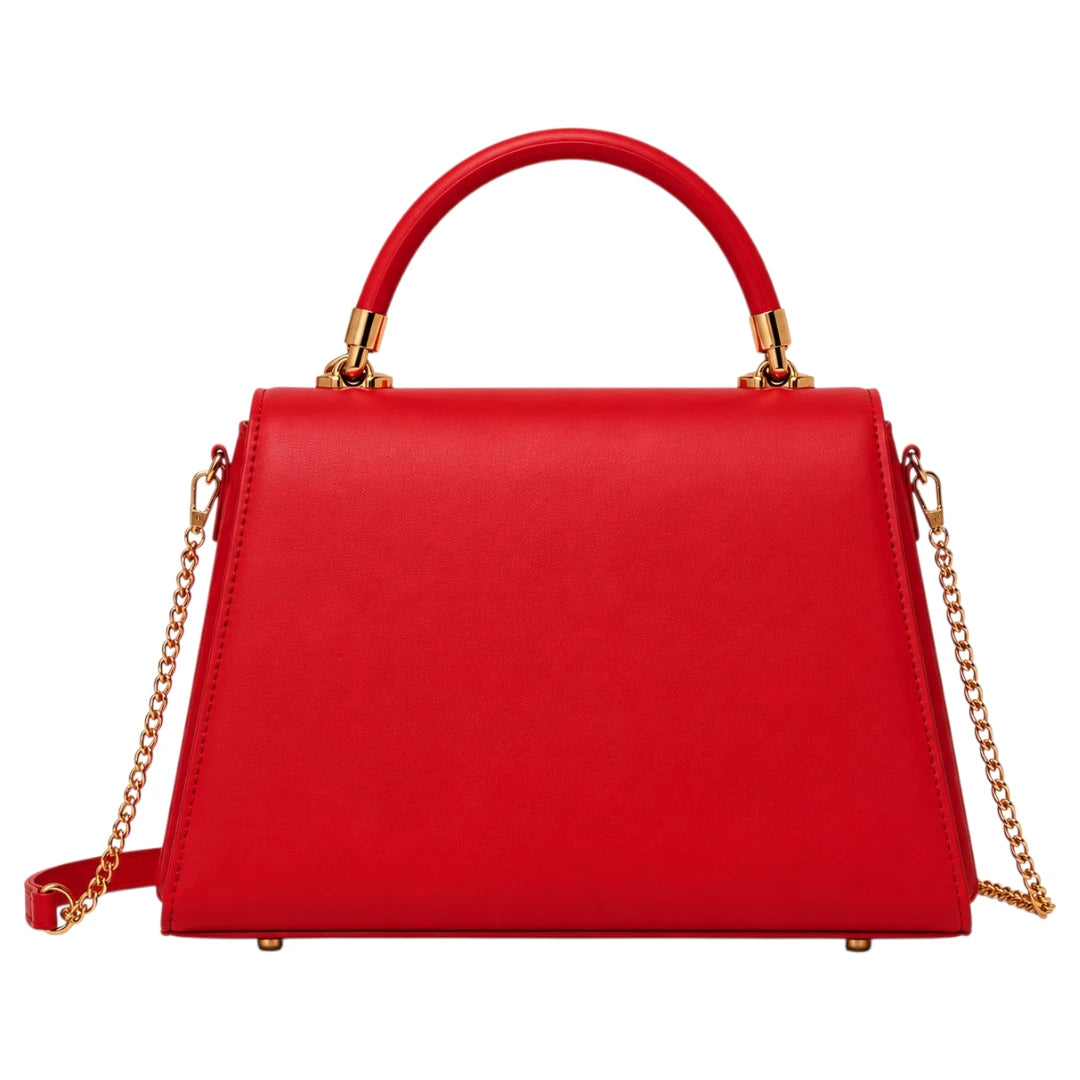 The Lady Cartel Red Luxe Leather Tote Bag for Women