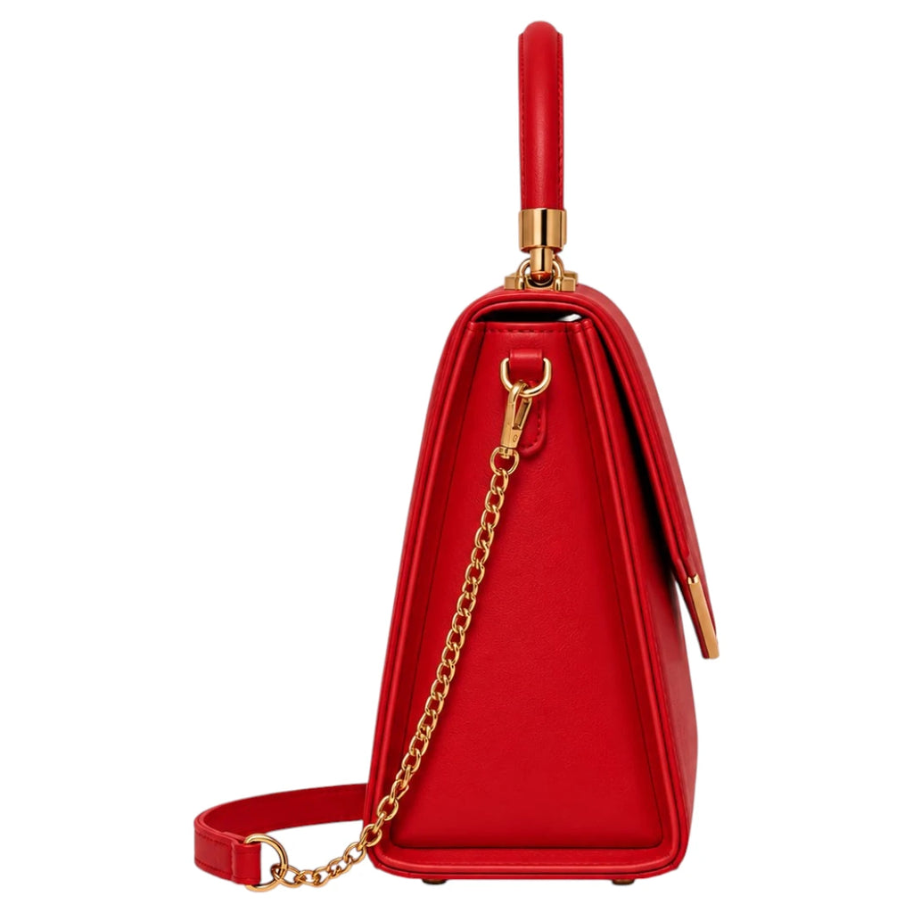 The Lady Cartel Red Luxe Leather Tote Bag for Women