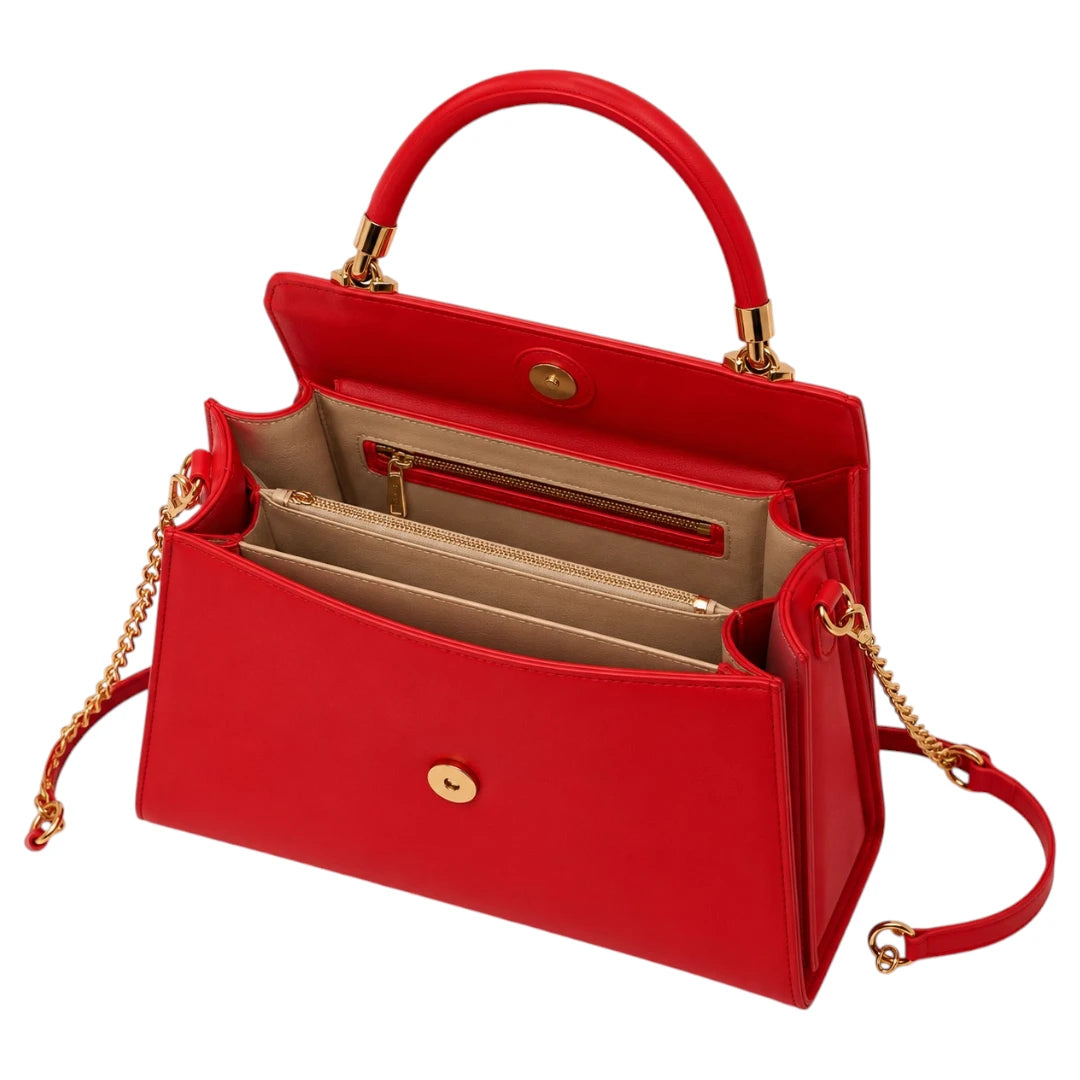 The Lady Cartel Red Luxe Leather Tote Bag for Women